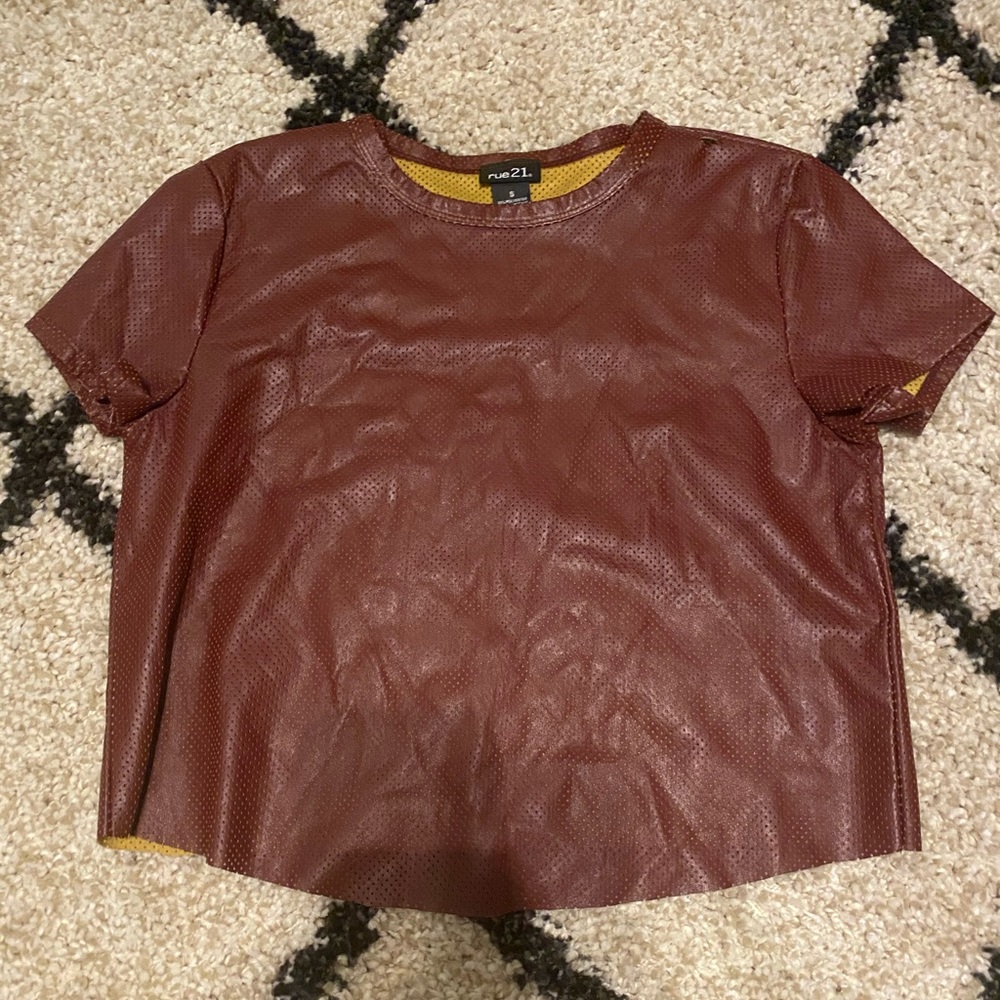 LEATHER CROP TOP